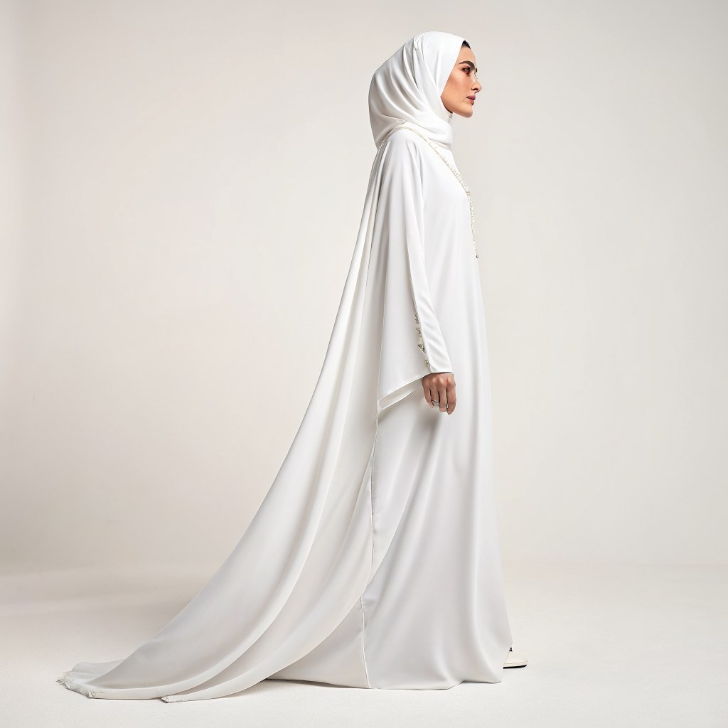 Conseils morphologie et guide des tailles abaya blanche